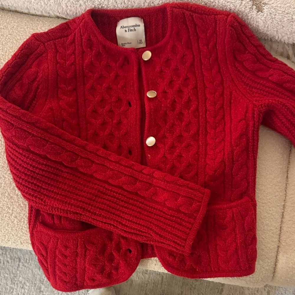 Abercrombie & Fitch Red Cardigan